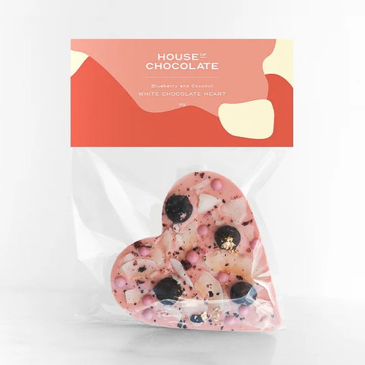 White Chocolate Coconut Blueberry Heart - Māngere Floral Studio